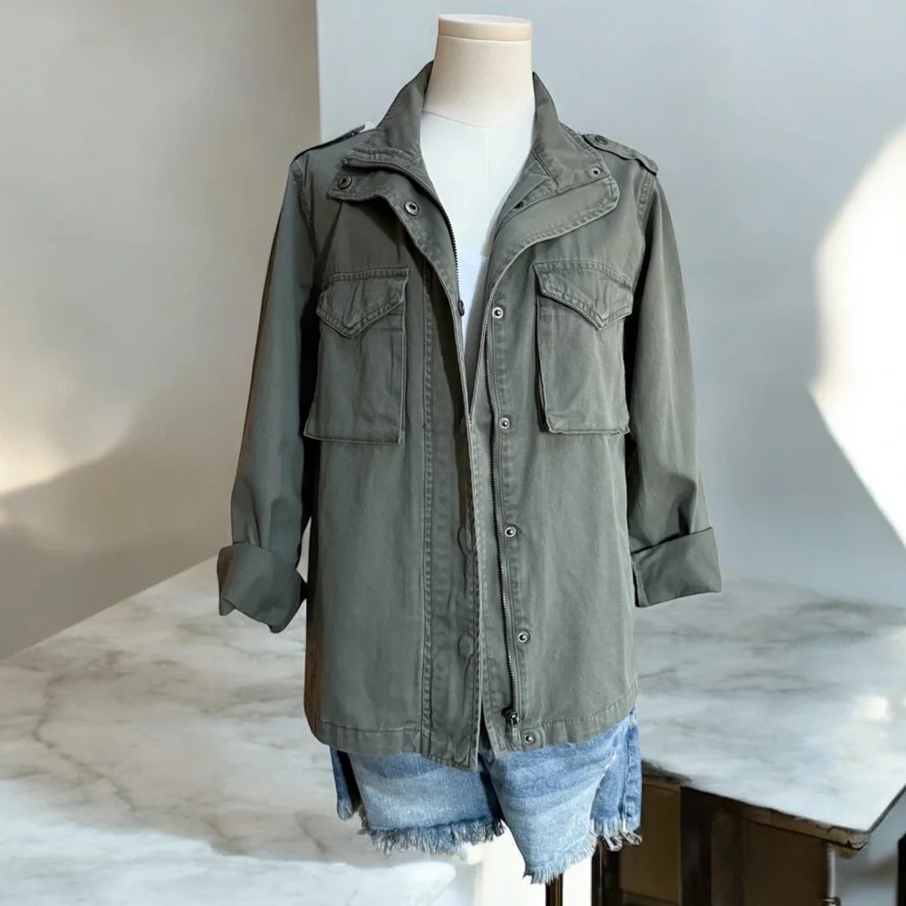 Sincerely Jules Women’s Utility Jacket in Olive! Small! - Picture 9 of 9
